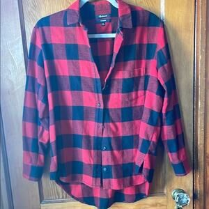 Madewell Buffalo Plaid Red and Black  Button-Up Flannel
